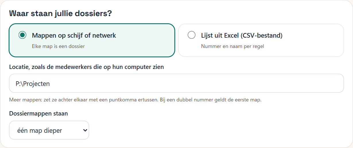 Het blok Waar staan jullie dossiers? bij Brugwerk
