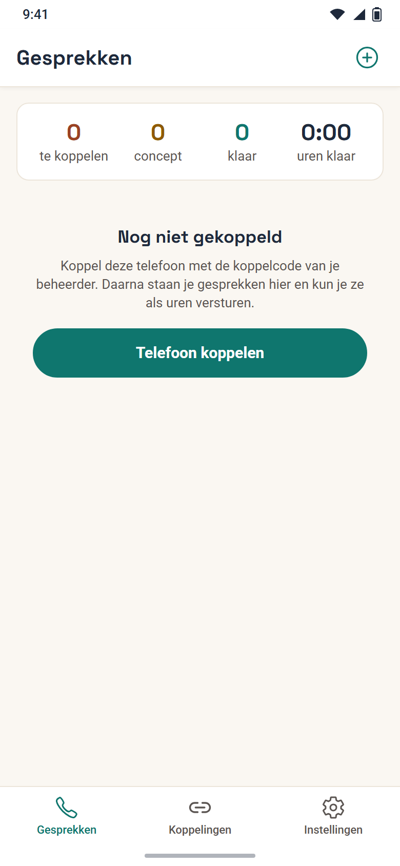 Een telefoon die nog niet gekoppeld is